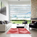 Square Patterned Ruby Red Rug in a Living Room, pat1161rd