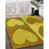 Patterned Dark Bisque Brown Rug, pat1161yw