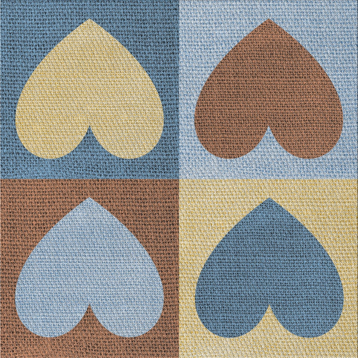 Square Patterned Carbon Gray Novelty Rug, pat1161