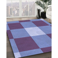 Patterned Sky Blue Rug, pat1162blu