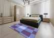 Patterned Sky Blue Rug in a Bedroom, pat1162blu