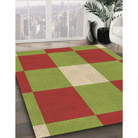 Patterned Green Rug, pat1162brn