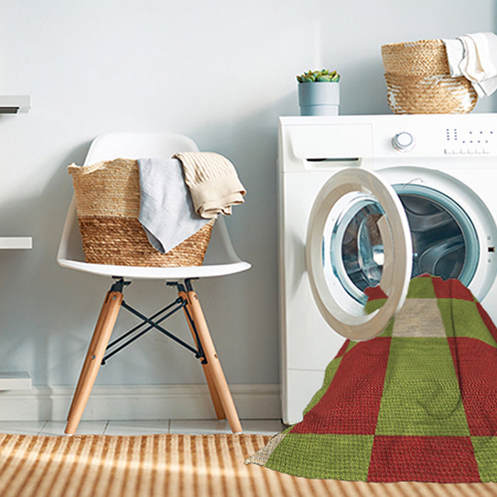 Machine Washable Transitional Green Rug in a Washing Machine, wshpat1162brn
