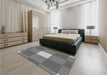 Patterned Carbon Gray Rug in a Bedroom, pat1162gry