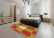 Patterned Red Rug in a Bedroom, pat1162org