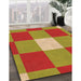 Patterned Red Rug in Family Room, pat1162org