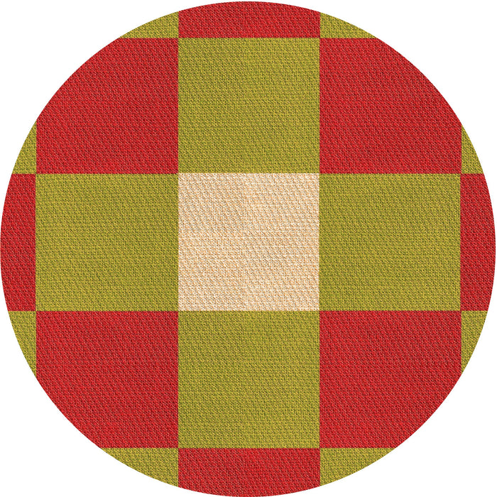 Square Patterned Red Rug, pat1162org