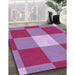 Patterned Pink Rug in Family Room, pat1162pur