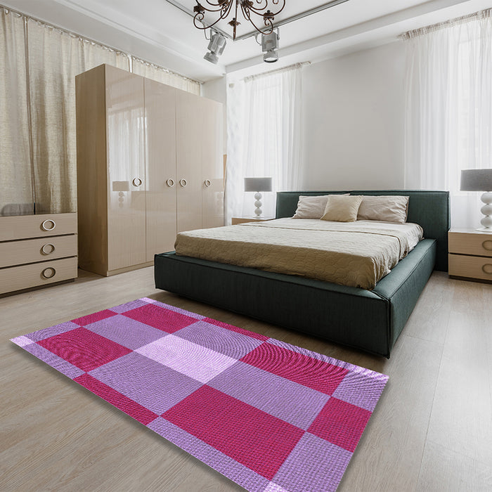 Patterned Pink Rug in a Bedroom, pat1162pur