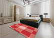 Patterned Red Rug in a Bedroom, pat1162rd