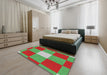 Machine Washable Transitional Green Rug in a Bedroom, wshpat1162