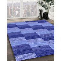 Patterned Sky Blue Rug, pat1163blu