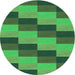 Square Patterned Forest Green Rug, pat1163grn