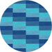 Square Patterned Blue Rug, pat1163lblu