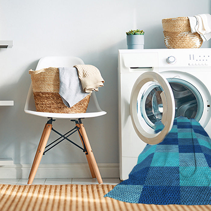 Machine Washable Transitional Blue Rug in a Washing Machine, wshpat1163lblu