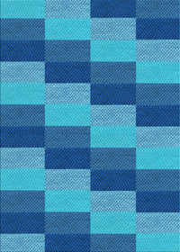 Machine Washable Transitional Blue Rug, wshpat1163lblu