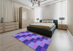 Patterned Amethyst Purple Rug in a Bedroom, pat1163pur