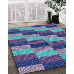 Machine Washable Transitional Denim Blue Rug in a Family Room, wshpat1163