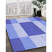 Patterned Jeans Blue Rug in Family Room, pat1164blu