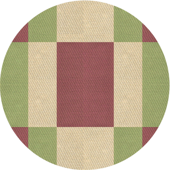Square Patterned Chestnut Red Rug, pat1164brn