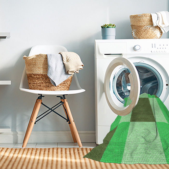 Machine Washable Transitional Dark Lime Green Rug in a Washing Machine, wshpat1164grn