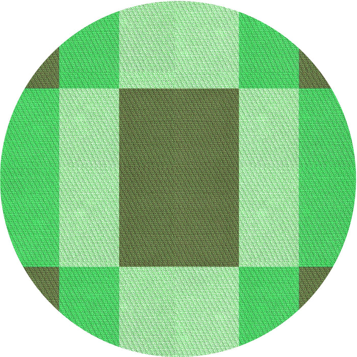 Square Patterned Dark Lime Green Rug, pat1164grn