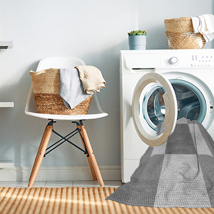 Machine Washable Transitional Platinum Gray Rug in a Washing Machine, wshpat1164gry