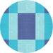 Square Patterned Blue Rug, pat1164lblu