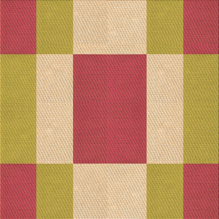 Round Patterned Red Rug, pat1164org