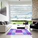 Square Machine Washable Transitional Mauve Purple Rug in a Living Room, wshpat1164pur