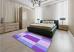 Machine Washable Transitional Mauve Purple Rug in a Bedroom, wshpat1164pur