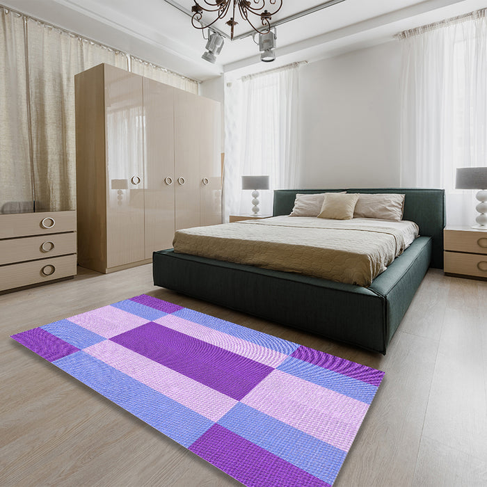 Patterned Mauve Purple Rug in a Bedroom, pat1164pur