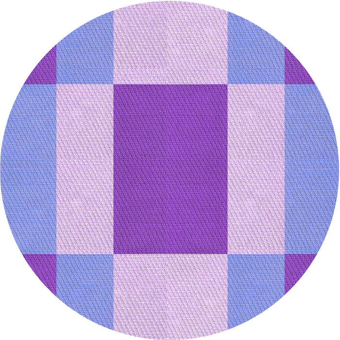 Round Machine Washable Transitional Mauve Purple Rug, wshpat1164pur