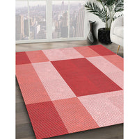 Patterned Light Salmon Pink Rug, pat1164rd