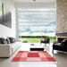 Machine Washable Transitional Light Salmon Pink Rug in a Kitchen, wshpat1164rd