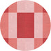 Square Patterned Light Salmon Pink Rug, pat1164rd