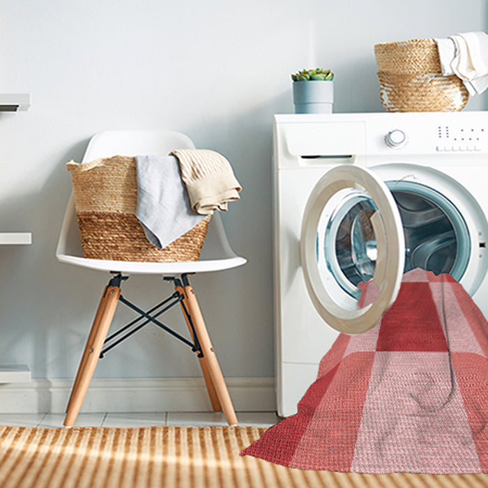 Machine Washable Transitional Light Salmon Pink Rug in a Washing Machine, wshpat1164rd