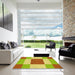 Machine Washable Transitional Green Rug in a Kitchen, wshpat1164yw