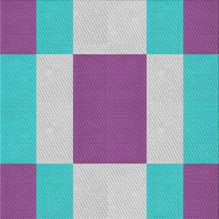 Square Patterned Blue Novelty Rug, pat1164