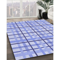 Patterned Light Slate Blue Rug, pat1165blu