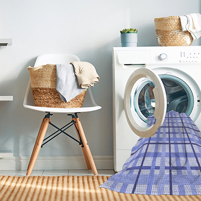 Machine Washable Transitional Light Slate Blue Rug in a Washing Machine, wshpat1165blu
