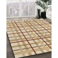 Patterned Khaki Gold Rug, pat1165brn