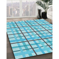 Patterned Macaw Blue Green Rug, pat1165lblu