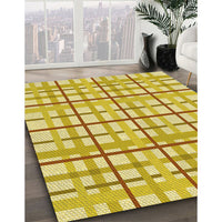 Patterned Caramel Brown Rug, pat1165yw