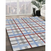 Patterned Platinum Gray Novelty Rug, pat1165