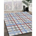 Patterned Platinum Gray Novelty Rug in Family Room, pat1165