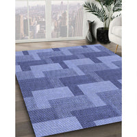 Patterned Sky Blue Rug, pat1166blu