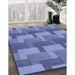 Patterned Sky Blue Rug in Family Room, pat1166blu