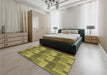 Patterned Oak Brown Rug in a Bedroom, pat1166brn