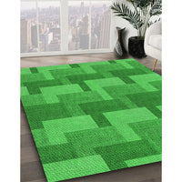 Patterned Green Rug, pat1166grn